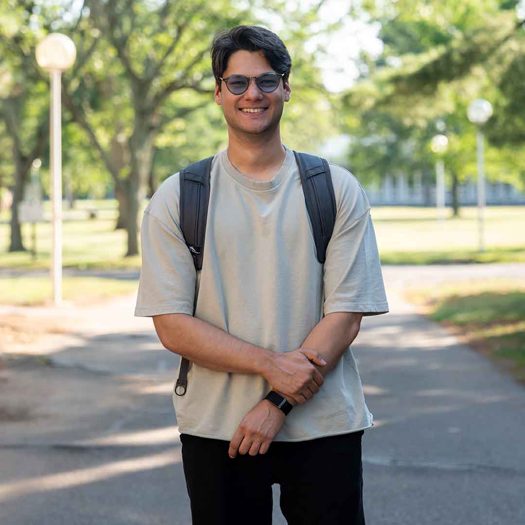 Akhmad Rustamov photographed at the Edison campus.