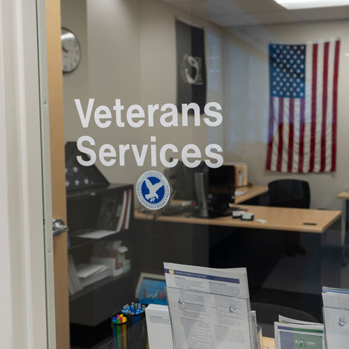 The Veterans Services Center, hosting an event with the Military and Veterans Services club.